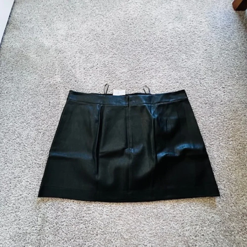 J. Crew Faux Leather A-line mini skirt size 24
